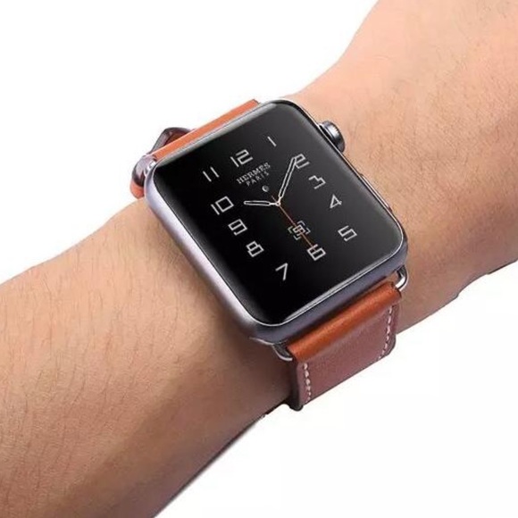 Brown Vegan Leather Watchband for Apple Watch - Picture 4 of 8